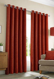 Amberley Eyelet, Terracotta - Ready Made Curtains